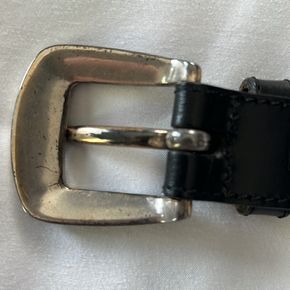 Vintage Fossil Black Leather Belt with Metal Details - Picture 11 of 16